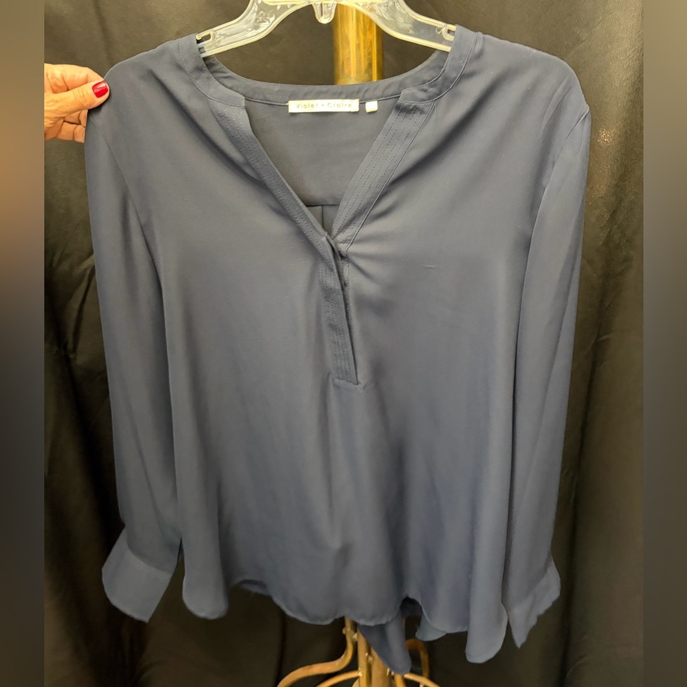 Violet & Claire Navy Blue Blouse